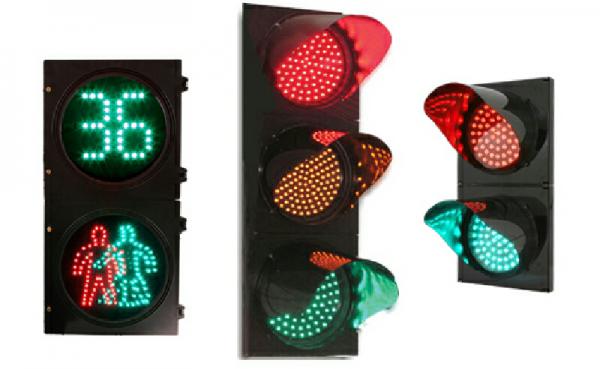 Are traffic warning lights made of by LED lights?